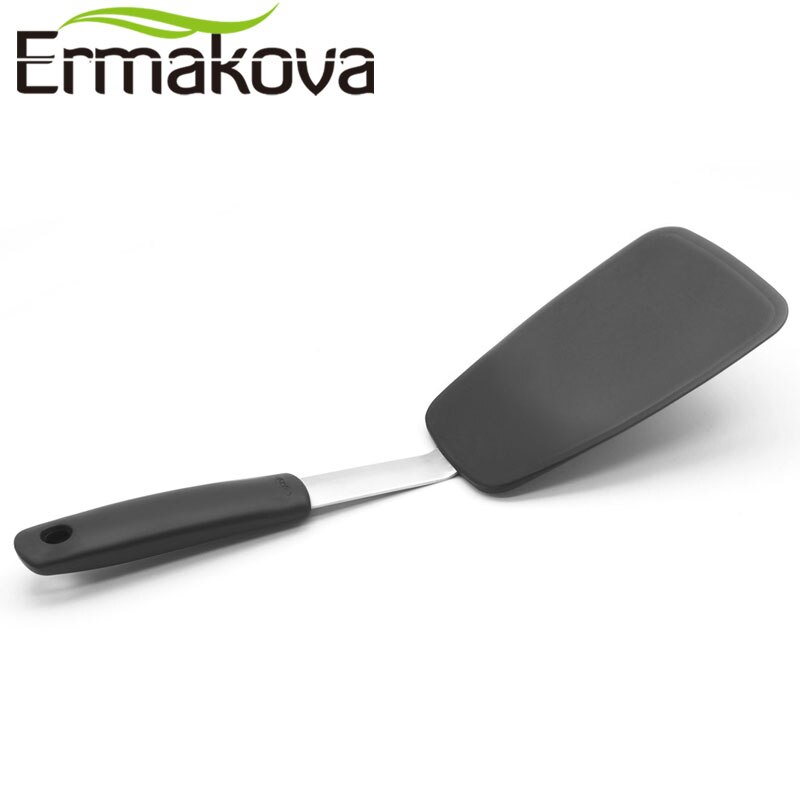 Ermakova 3.9 Inch Breed Hittebestendige Siliconen Turner Flexibele Turner Spatel Non-stick Goede Grip Koken Vis Biefstuk Turner