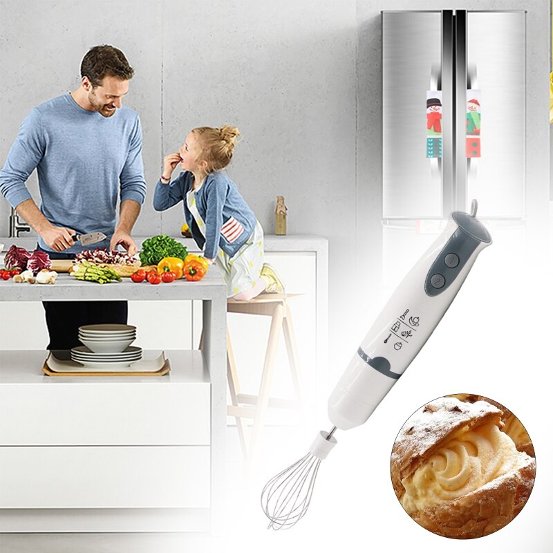 Multifunction 4 in 1 Electric Blender Mixing Stick with Measuring Cup Food Mixer for Smoothie Eggs Meats Food EU Plug