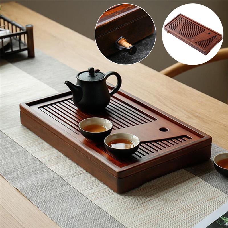 Chinese Massief Houten Thee Lade Traditionele Kung Fu Thee Set Thee Dienblad Tafel Water Opslag Drainage Voor Ceremonie Theewaar Gereedschap