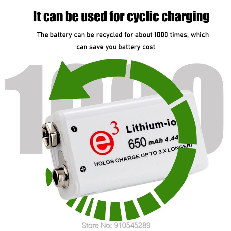 Soshine 6F22 650mAh 9V Li-ion Rechargeable Battery with Portable Battery Box for Multimeter / Wireless Microphone / Alarm