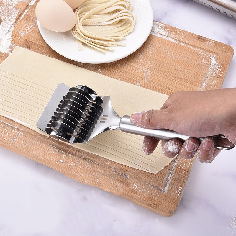 Multifunktionel rustfrit stål pasta roller dockers noodle maker praktisk rullekniv madlavningsværktøj køkken tilbehør