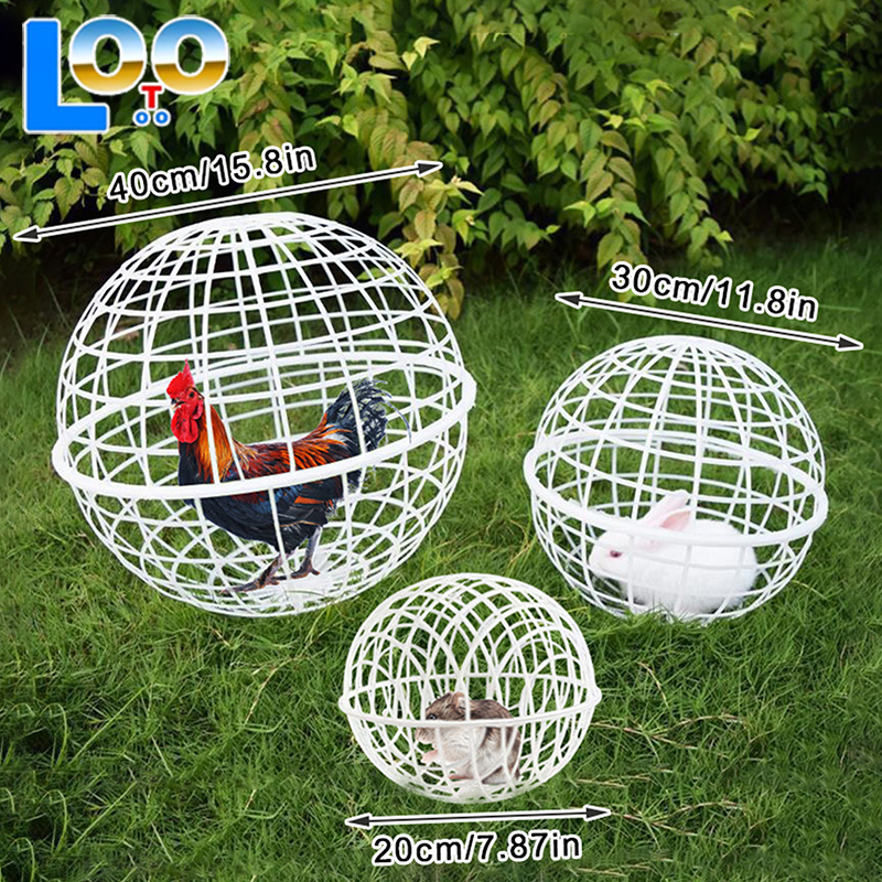 Pet Balls Cage For Outside, Ball-Shaped Pet Cage, Movable Plastic Mesh Pet Coops, Outdoor Rabbit Hutch