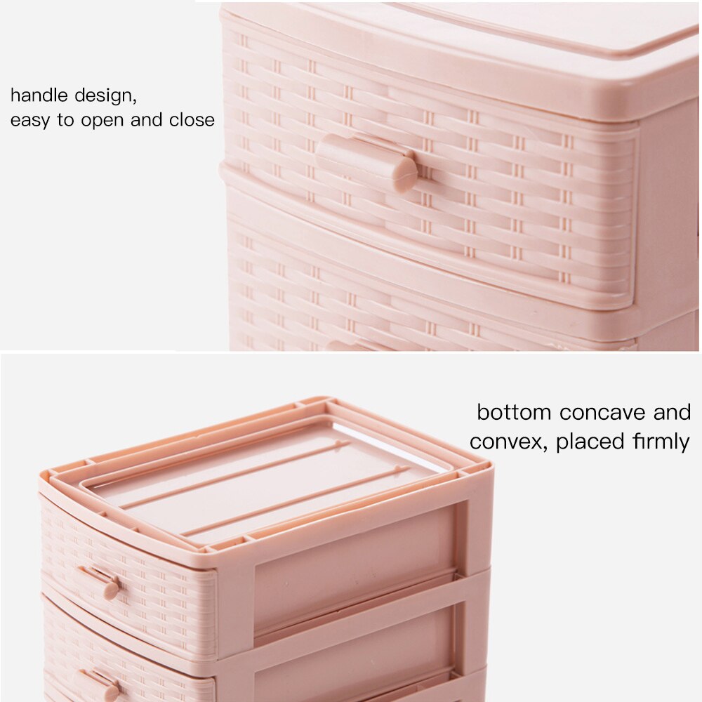 3/2 Drawer Locker Organizer, Desk Organizer with 3/2 Compartment Mini Cabinet Drawer, Plastic Jewelry Box/Cosmetic Organizer
