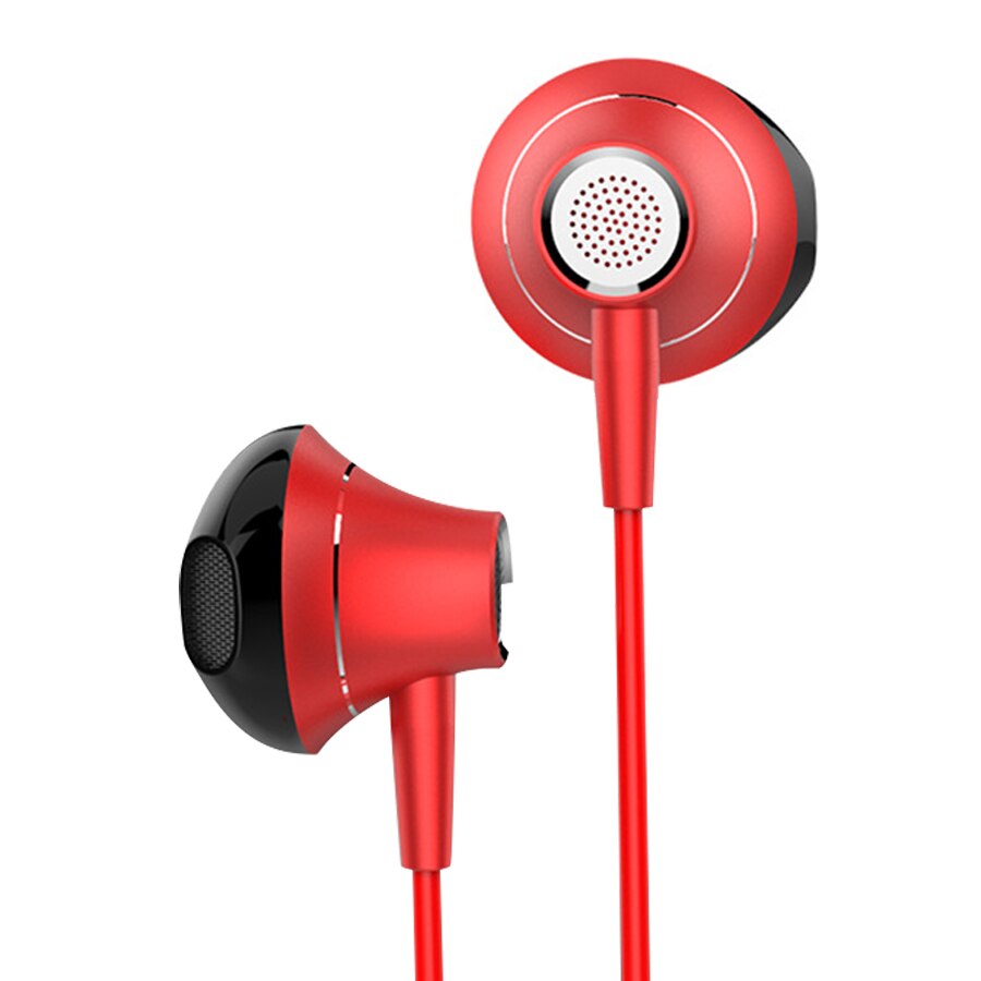 Azimiyo metal stereo bas øretelefon med mikrofon til telefon kablet musik øretelefoner til telefoner huawei iphone øretelefon: Pro rød