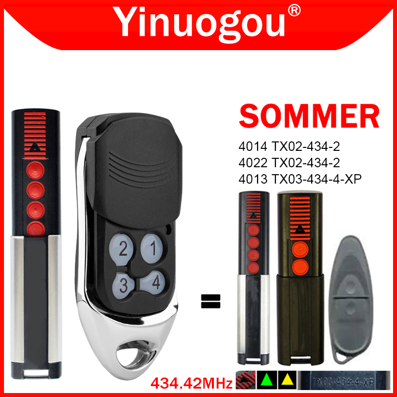 SOMMER TX03-434-4-XP Tor Fernbedienung 434,42 MHz Für SOMMER 4014 4022 TX02-434-2 Garagentor Fernbedienung 434MHz Tor Öffner