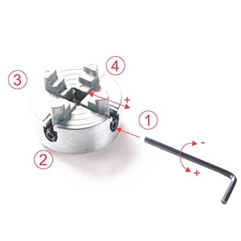 GTBL Four 4 Jaw Chuck Z011A For Metal Mini Lathe M12X1Mm Threaded Back 1.8~56Mm/12~65Mm Mini Collet Lathe Accessory