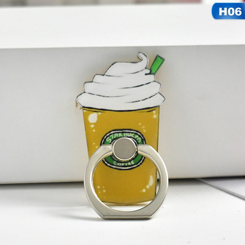 Anello universale in metallo con supporto per cellulare supporto per patatine divertenti hamburger per caffè anello per telefono con motivo