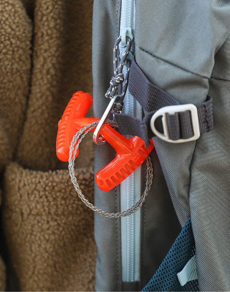 Motosierra portátil de alambre de acero con mango para acampar, senderismo, viajes, sierra de cadena de cuerda de supervivencia, 2/5 Uds.