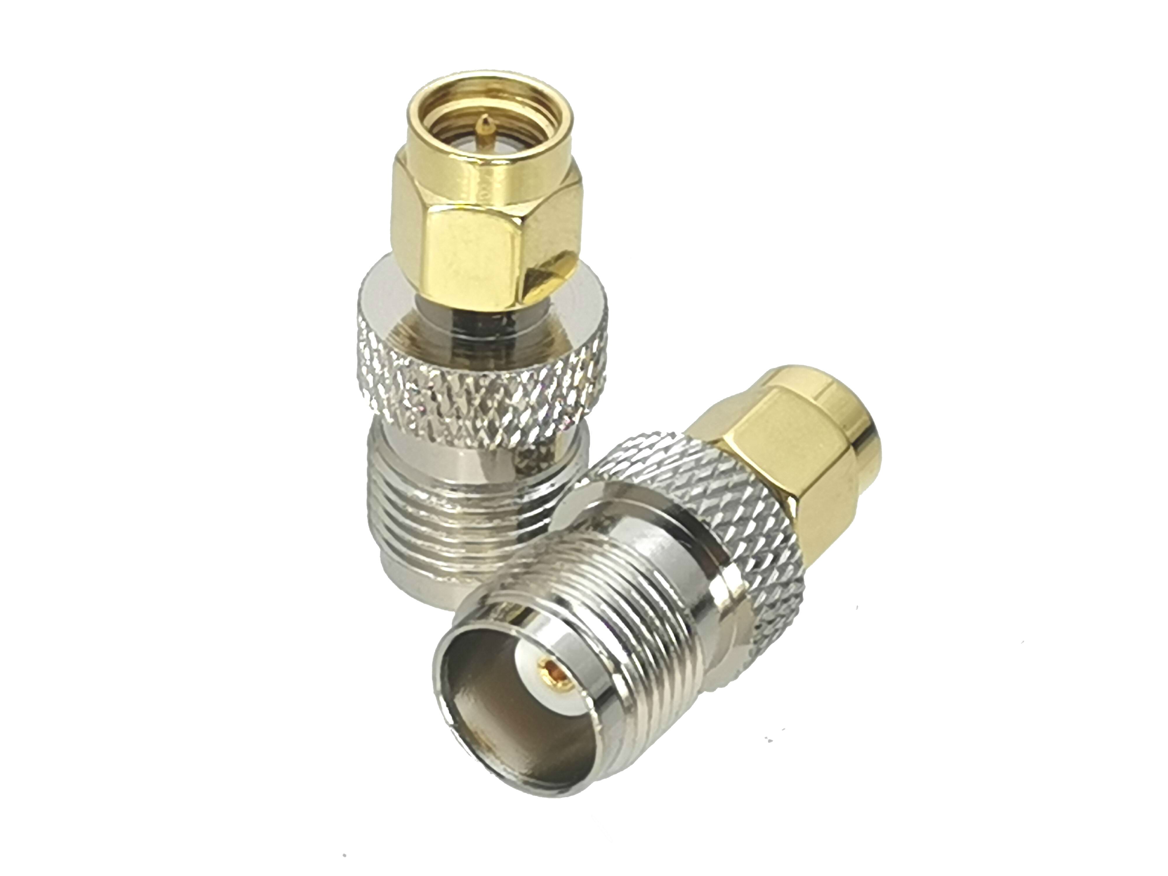 thumbnail image 2 of TNC Male To SMA Female RF Adapter Connector, 2-Pack - High-Quality Coaxial Adapter For Antennas, Radios, & Networking Gear 2 of 5