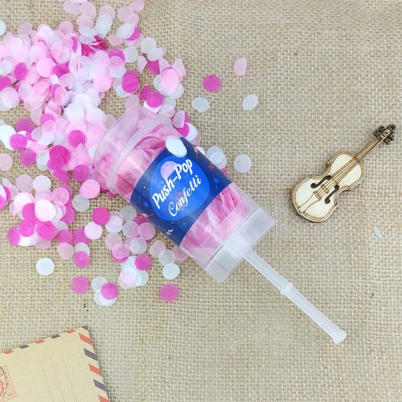 10pcs/set Push Pop Confetti Poppers for Wedding Happy Birthday Boy Blue Pink Paper Mermaid Confetti Party Decoration: T01