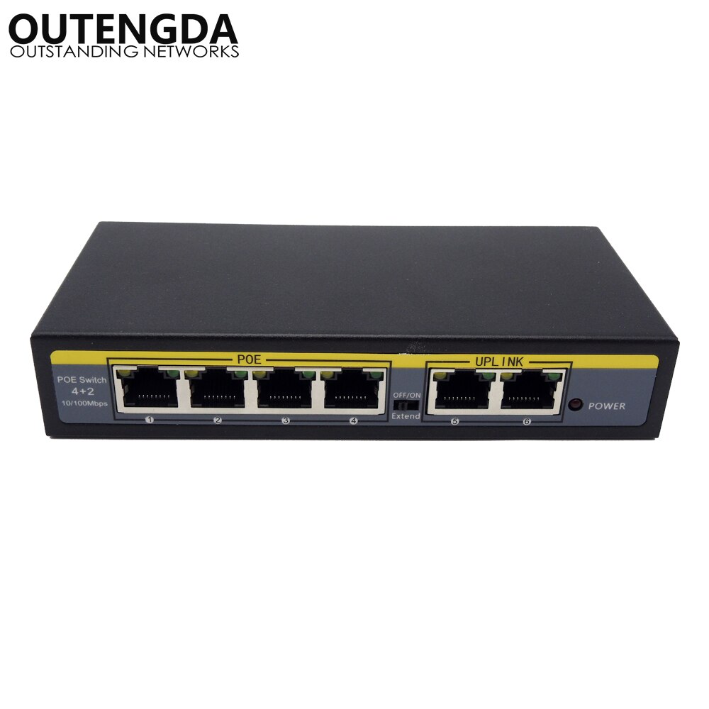 250M 90watt 6 Port 4 PoE Switch 802.3af 802.3at Power Over Ethernet Switch Injector for Wireless AP IP Phones Camera