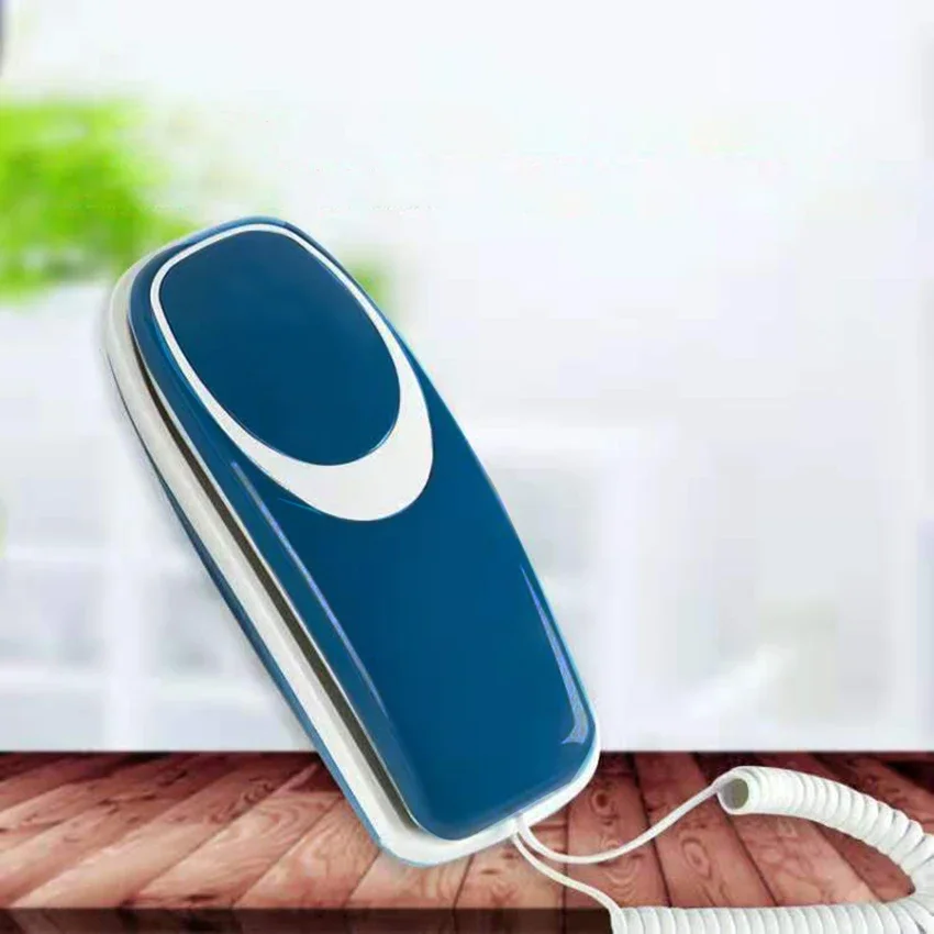 Mini Desktop Snoer Vaste Telefoon Vaste Telefoon Wandmontage Mute/Pauze/Herhalen Functies voor Home Hotel Office Bank: Blauw