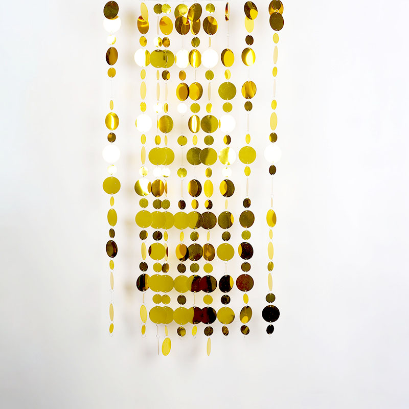 5pc DIY wedding stage layout PVC plastic sequin curtains Christmas Festive party decoration Supplies: Ivory