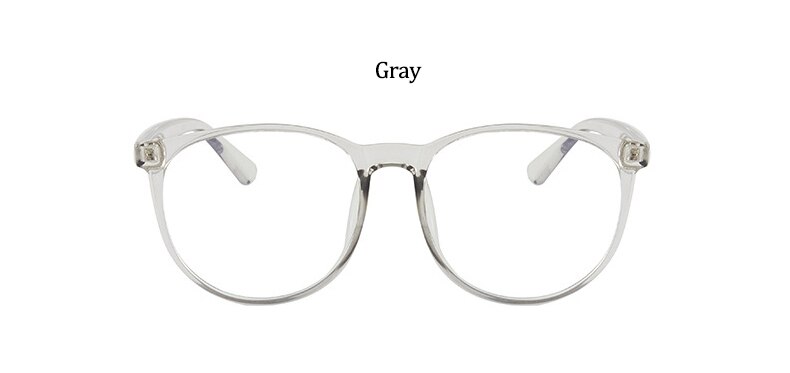 Montura de gafas ópticas transparentes para mujer, lentes ópticas transparentes con montura redonda Estilo Vintage, antiluz azul,: Gray
