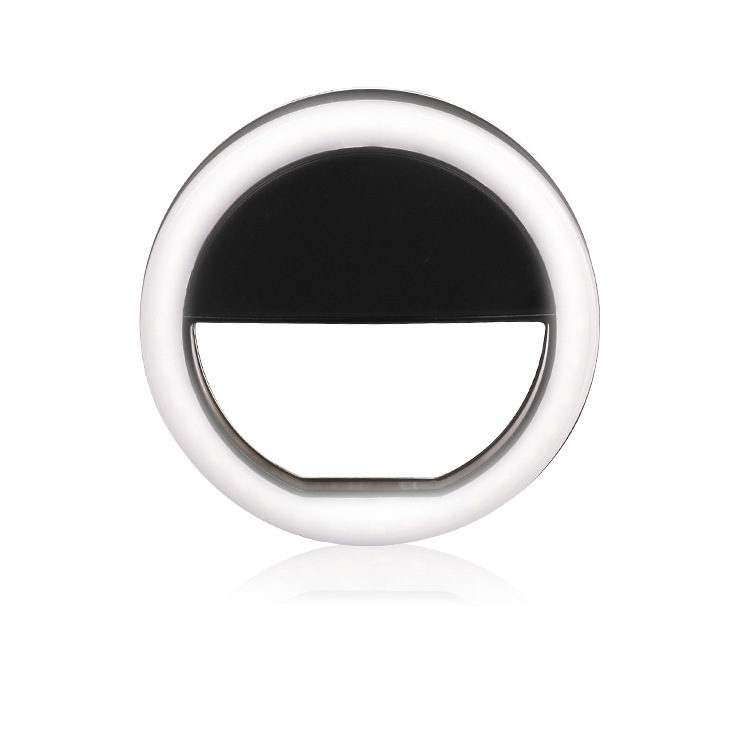 Selfie Ring Light carica USB portatile Clip-on Selfie Fill Light con 36 LED per iPhone per Samsung Xiaomi Phone Selfie Light: Black