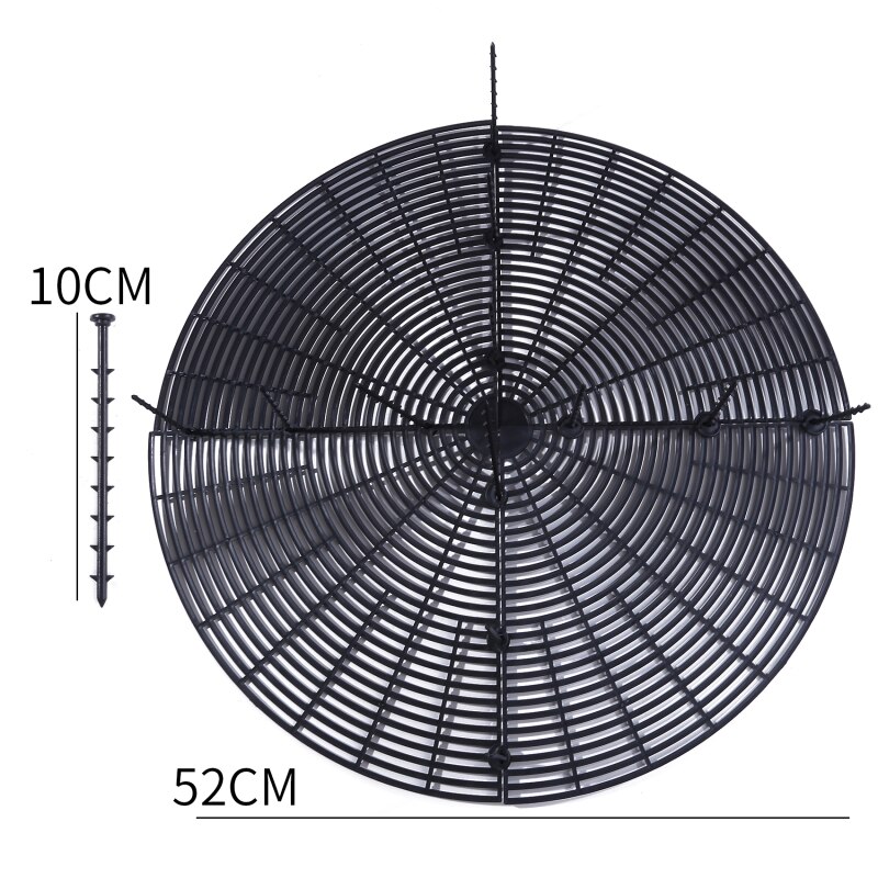 1PC Blumentopf Boden Schutz Mit NäGel Blumentopf Netz Blume Topf Abdeckung Baby Sicherheit Maus Garten Pflanzen Heimat Schutz: Schwarz L runden