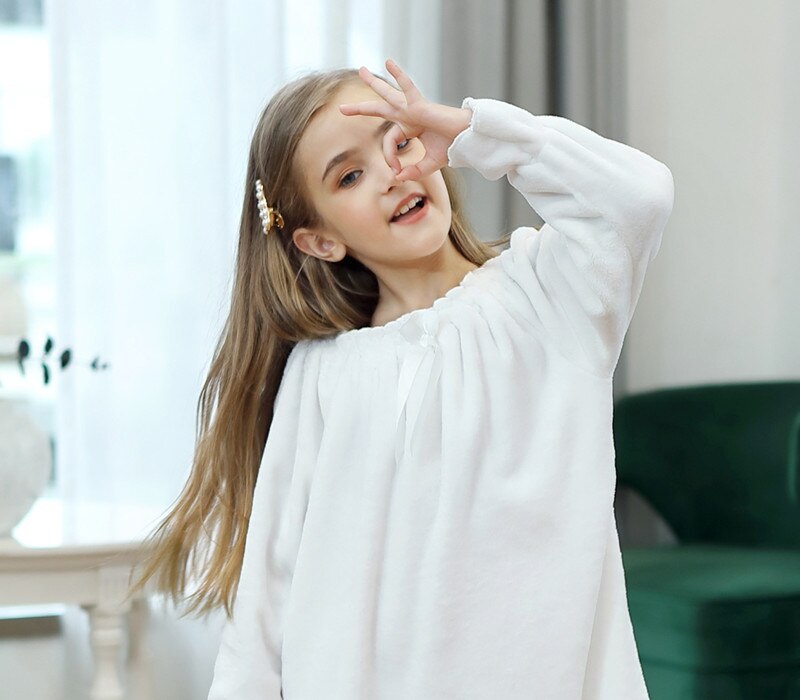 V-TREE ropa de dormir para niñas camisón cálido pijama para niños franela doble forro largo princesa Otoño e Invierno