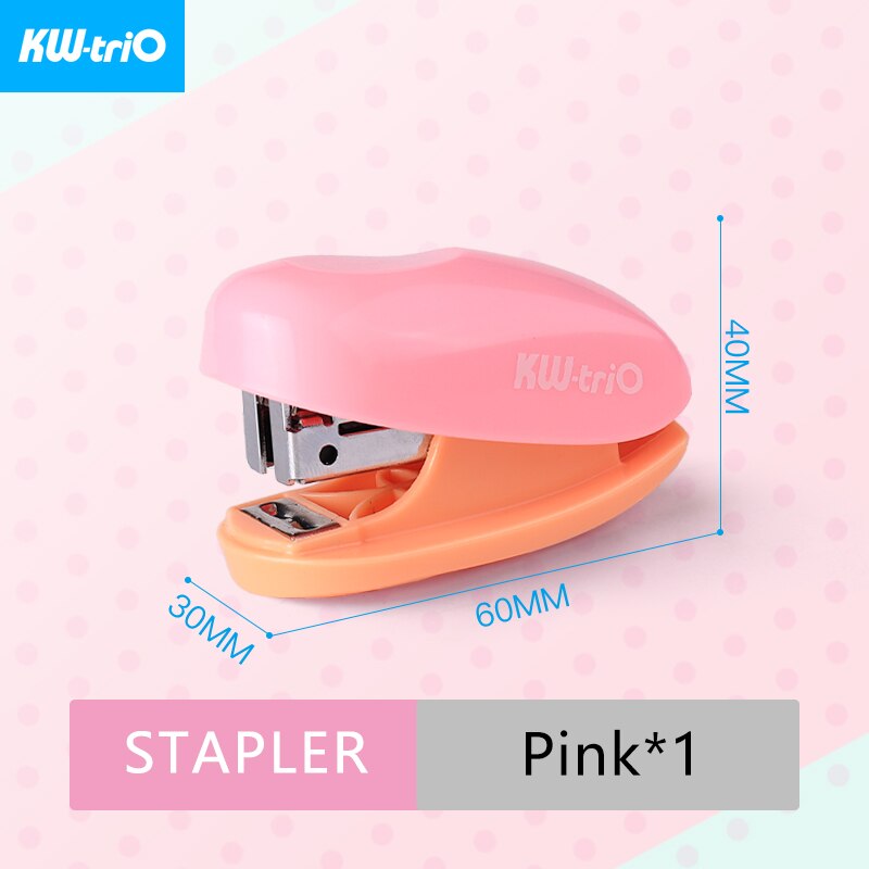 KW-triO Mini Stapler Lovely Portable Stapler Cute Candy Styling Stapler with Staple Remover Notebook Binding Office Supplies: Mini Pink Stapler