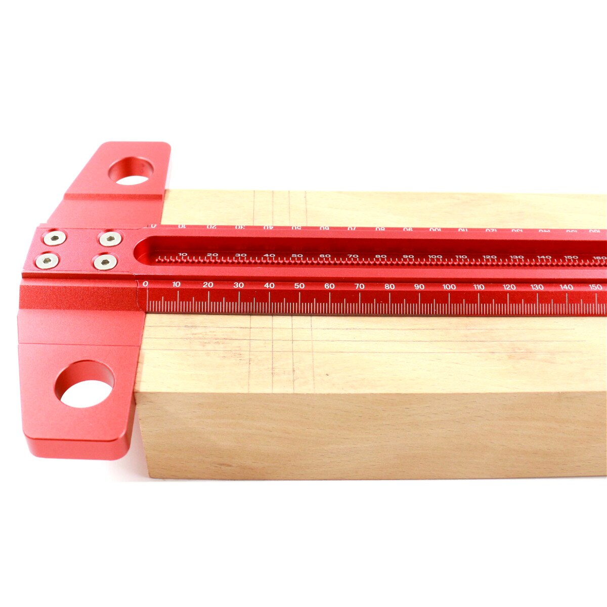 Aluminium Alloy T Hole Positioning Metric Measuring Ruler 300-600mm Precision Marking T-Rule Scriber Ruler Woodworking Tool
