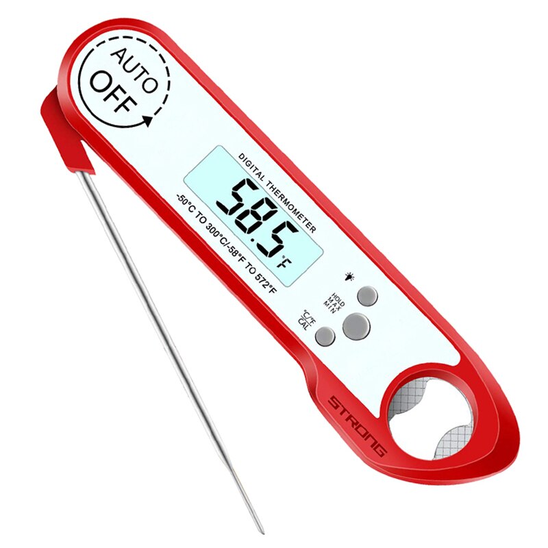 Airmsen Digitale Voedsel Thermometer Elektronische Keuken Thermometer Vlees Water Melk Bbq Oven Waterdichte Thermometer Koken Gereedschap: Red White