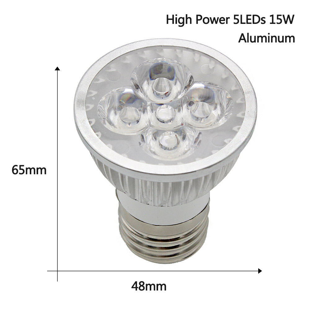 1 Pcs Volledige Spectrum E27 Led Grow Light 5W 6W 12W 15W 18W 25W smd 5730 2835 Led Spot Lamp Voor Greenhouse Bloeiende Planten: 15W High Power