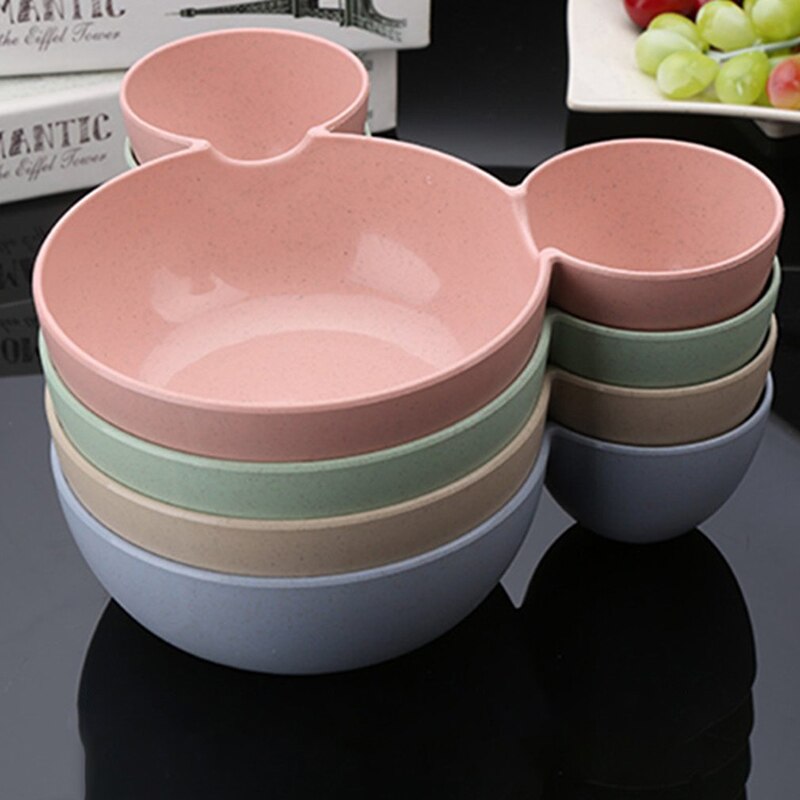 Cartoon Cute Children Kids Plastic Rice Bowl Lovely Eco-friendly Fruit Plate Dishes Tableware Baby Lunch Bowl