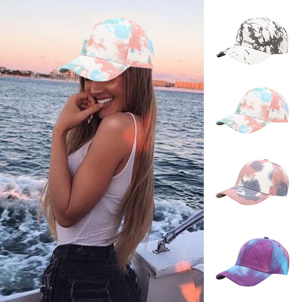 Tie-Dye Printing Ladies And Men's Baseball Caps Men And Women Couples Colorful Baseball Caps Adjustable Caps Sun Hats