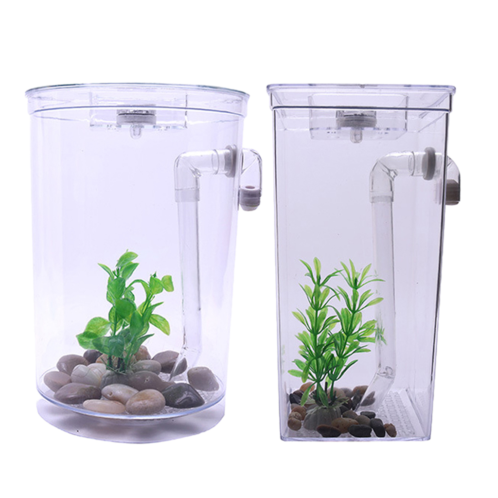Clear Durable Mini Fish Tank Aquarium LED Desktop Desk Fishing Tank Decor