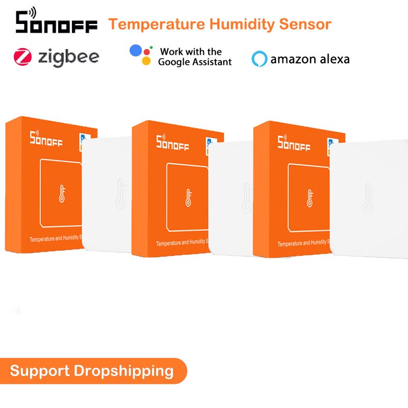 SONOFF-Sensor de temperatura y humedad SNZB-02 ZigBee, dispositivo para hogar inteligente, aplicación eWeLink, control en tiempo Real, funciona con Alexa y Google Home, 10 Uds.: 3 pieces
