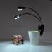 Dobbelpolet ledet leselys 4 lysdioder justerbar svanehals klips på ledet lampe til notestativ boklesing og piano laptop les d