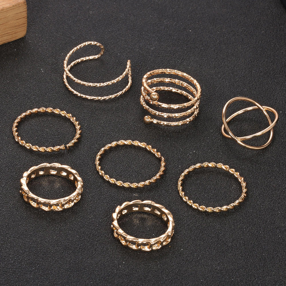Modyle 8 stk / sæt vintage punk guld ring sæt til kvinder mænd retro antik finger ring fest smykker parti