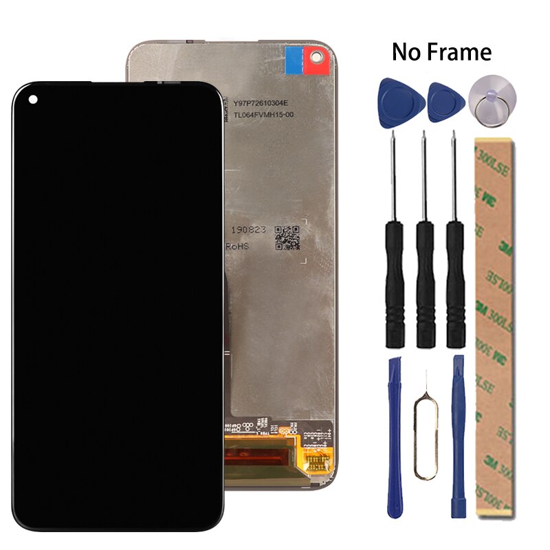 Display Voor Huawei P40 Lite Lcd-scherm + Touch Screen Fhd Digitizer Panel Accessoire Vervanging Voor Huawei P 40 P40 lite Screen: No Frame