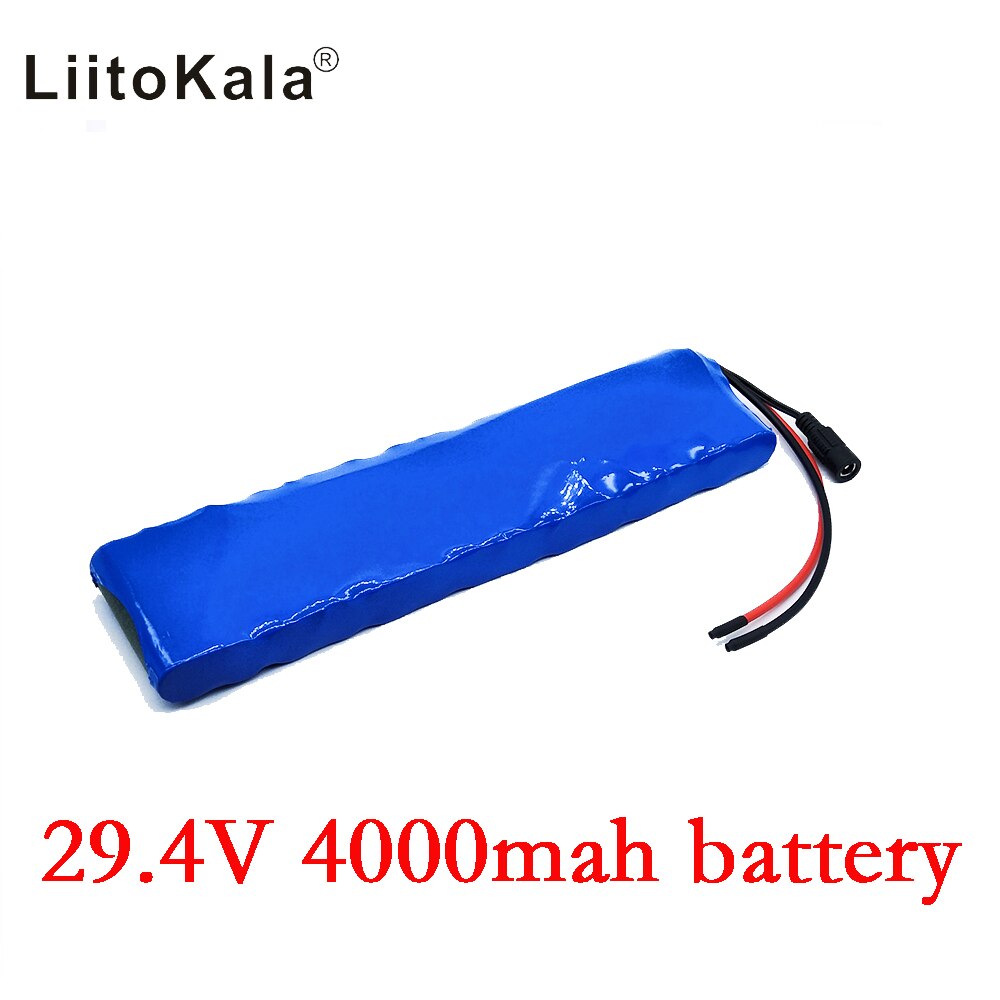LiitoKala-batería de iones de litio para bicicleta eléctrica, pila para ciclomotor, 24V, 4Ah, 7S2P, 18650, 29,4 v, 4000mah, no incluye el cargador