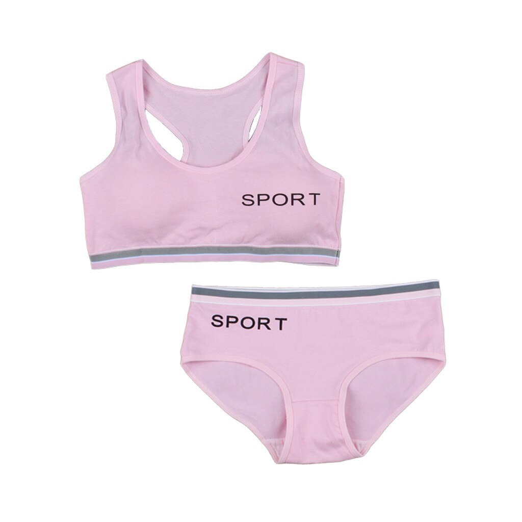 sports girls bra set Sling Underwear for Kids Teenager Training puberty bras May 7th: PK