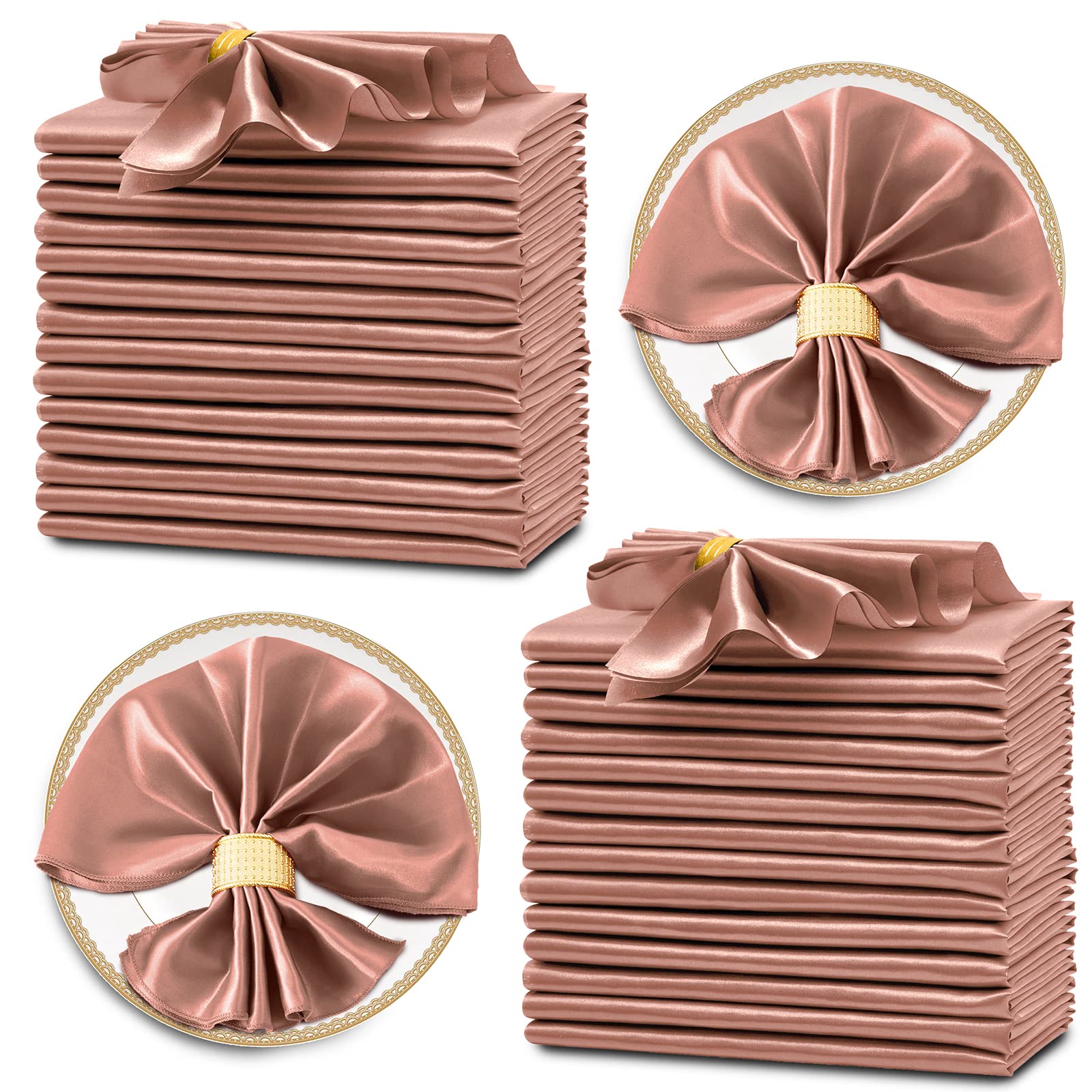 12PCS Wedding Red Satin Napkin 30x30cm Soft Table Napkins for Year Christmas Decoration Party Dinner Table Decor: Burgundy