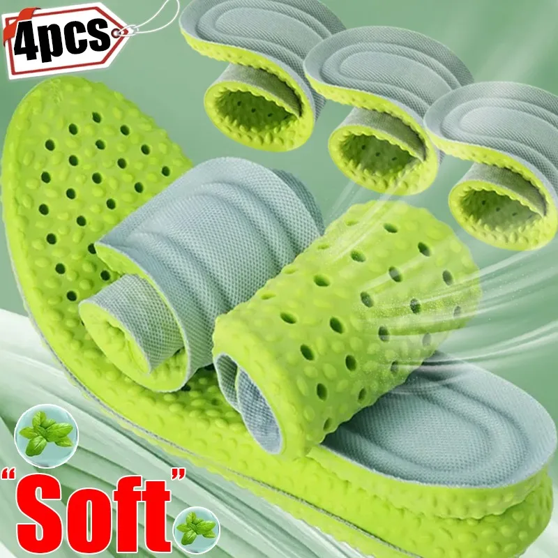 2/4pcs Soft Sport Insoles High Elasticity Comfortable Plantar Insoles Feet Man Women Orthopedic Shoe Sole Running Accessories