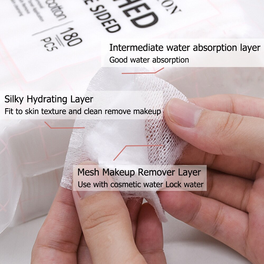 200 Pcs Facial Recover Cotton Pads Face Wash Cotton Pads 3-Layer White Cosmetic Makeup Cotton Facial Cleansing Pads Cotton Puff