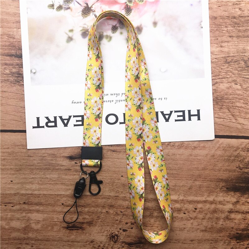 Correa para el cuello cordón para llaves de flores, portallaves con etiqueta de nombre USB, cuerda para colgar, Lariat multifunción: 7