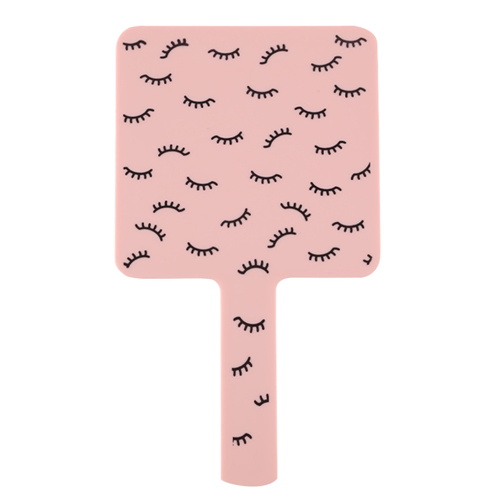 Espejo de maquillaje de mano, espejo de extensión de pestañas portátil para mujeres y niñas, espejos pequeños para la cara, accesorios de mesa de belleza: Negro