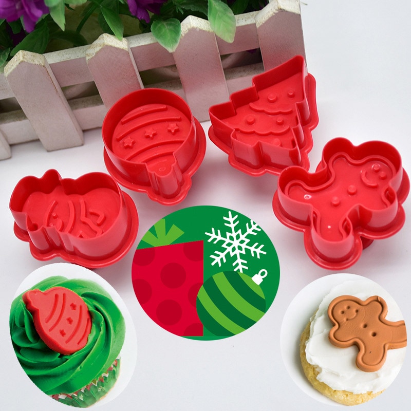 4 Stuks Bakken Cutter Mould Mold Plunger Voor Fondant Cake Cookie Biscuit Gebak Keuken E2S