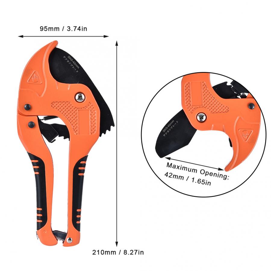 Pvc putkileikkuri 42mm räikkä putkisto putki mangaani teräs räikkä sakset putki pvc/pu/pp/pe letkunleikkaus käsityökalut