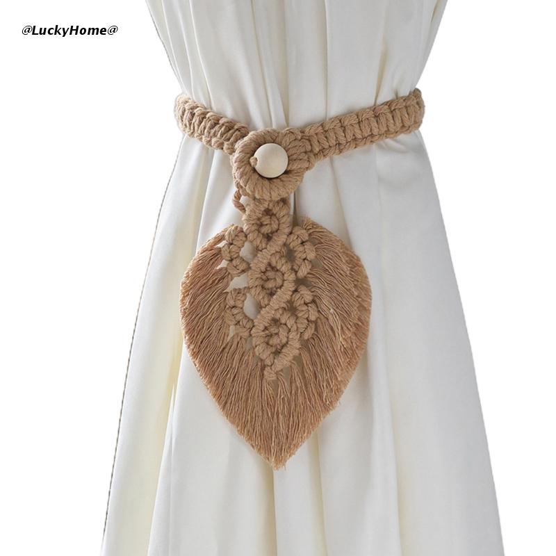 Sangle de rideau en macramé, tissé à la main, style bohème, corde d'attache, pour maison de ferme: coffee