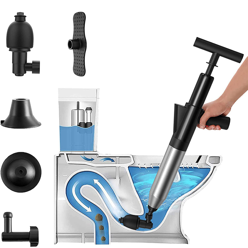 Pipe Unblocker High Pressure Drain Plunger Dredge Clog Remover Air Drain Blaster for Bath Toilets Bathroom Shower Sink Bathtub