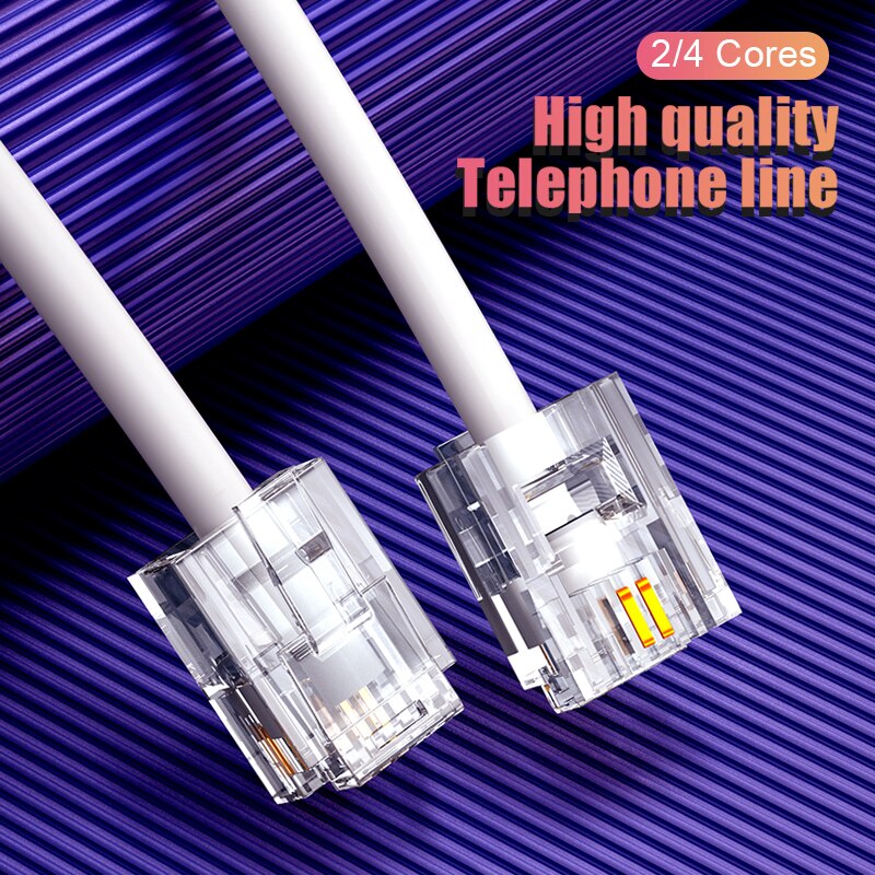 SAMZHE Telephone Extension Cord Phone Cord with 1 in-Line Coupler Cable Wire Line with Standard RJ11 Plug
