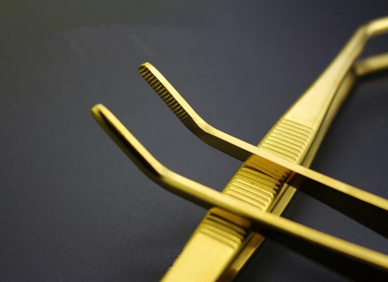 Pinzas de barra larga chapadas en oro de , pinzas decorativas para cóctel, soporte de herramientas, pinzas de hielo