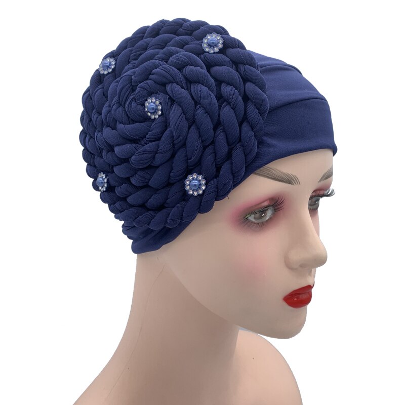 Trendiga flätor turban huva arab wrap huvudduk klar att bära hijab hatt muslimsk huvudbonad kvinna inre hijab turbante mujer: 2