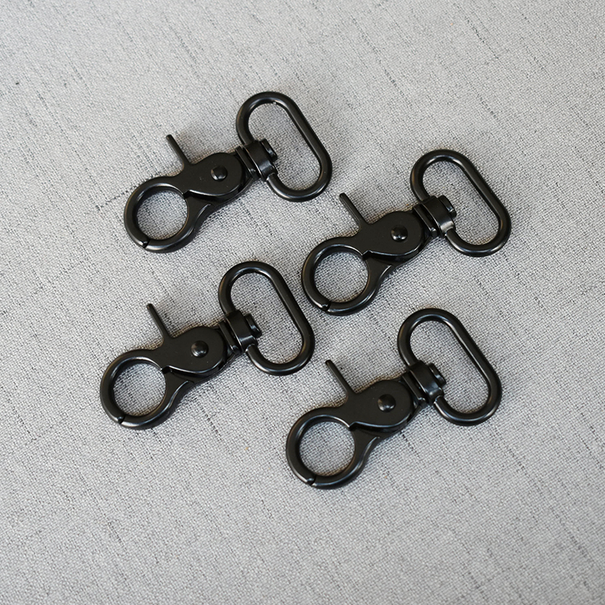 1 Pcs/Lot 25mm Black Metal Dog Clip Hook Durable And Strong Swivel Snap Hook Zinc Alloy Diy Accessories