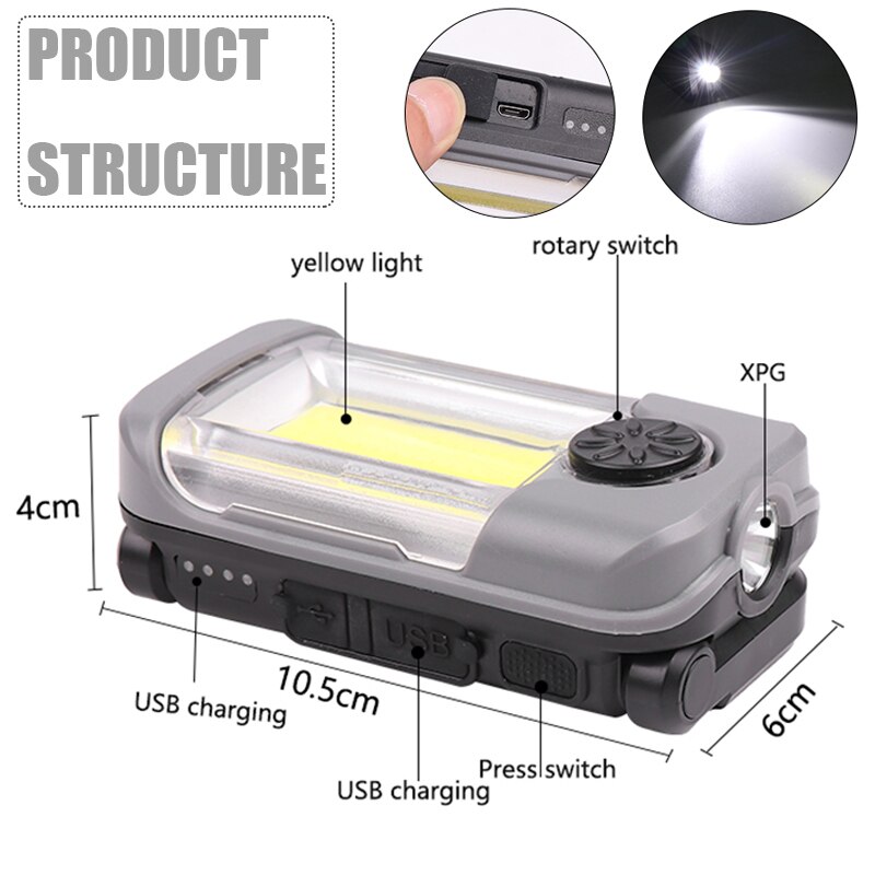 80W Portable COB Work Light Multifunctional Charging Magnetic Rechargeable light with Built-in Battery USB Work Lamp Repairing