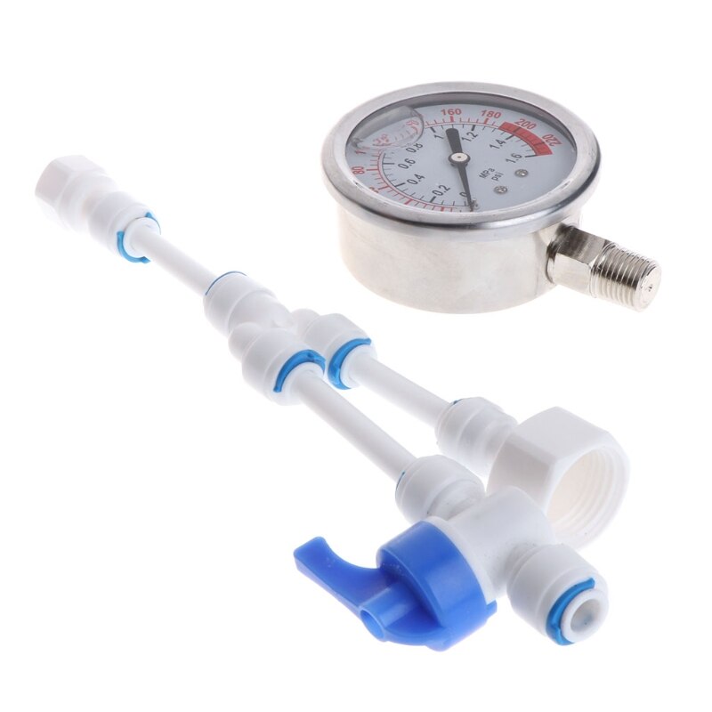 2in1 Water Purifier Tap Pipes Pressure Gauge Test Meter 0-1.6MPA Anti-vibration