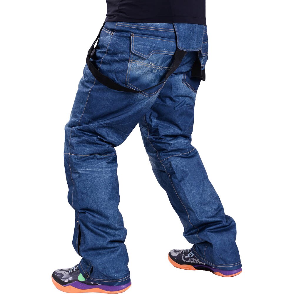 Professione invernale pantaloni da Snowboard in Denim pantaloni da sci da uomo all&#39;aperto pantaloni da neve impermeabili antivento vestiti da sci caldi traspiranti